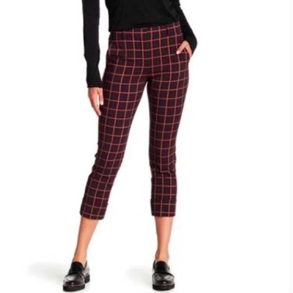 Theory York Plaid 2 cuffed wool pant - size 4